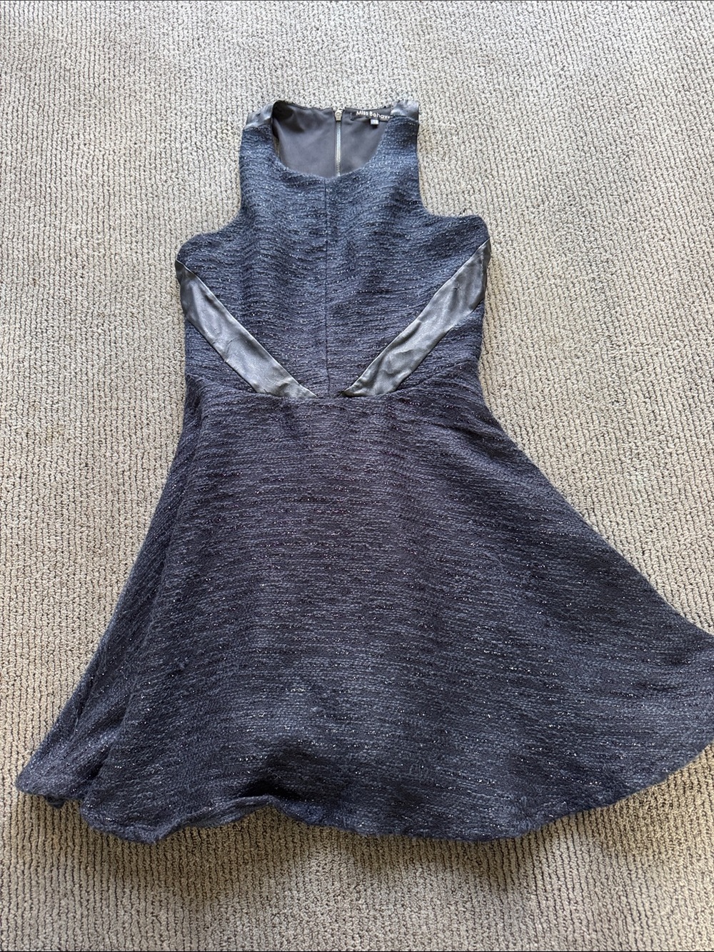 Girls' Navy Sparkle Fit & Flare Formal Dress